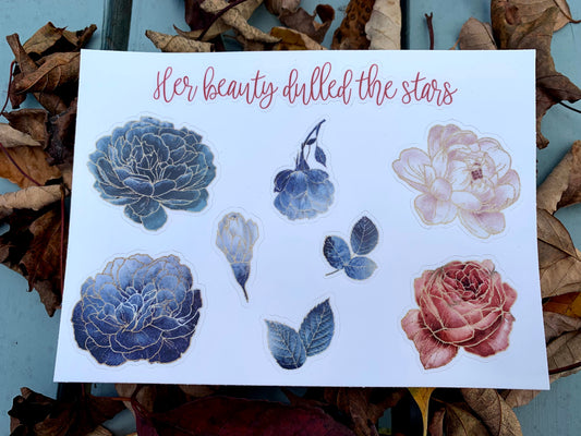 Her Beauty Dulled the Stars - sticker sheet